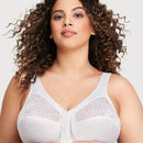 Glamorise Magiclift Front-Closure Support Wire-Free Bra - White