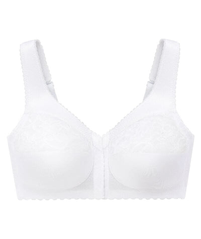 Glamorise Magiclift Front-Closure Support Wire-Free Bra - White Bras 