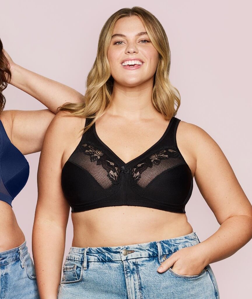 Glamorise Magiclift Minimizer Wire-Free Bra - Black