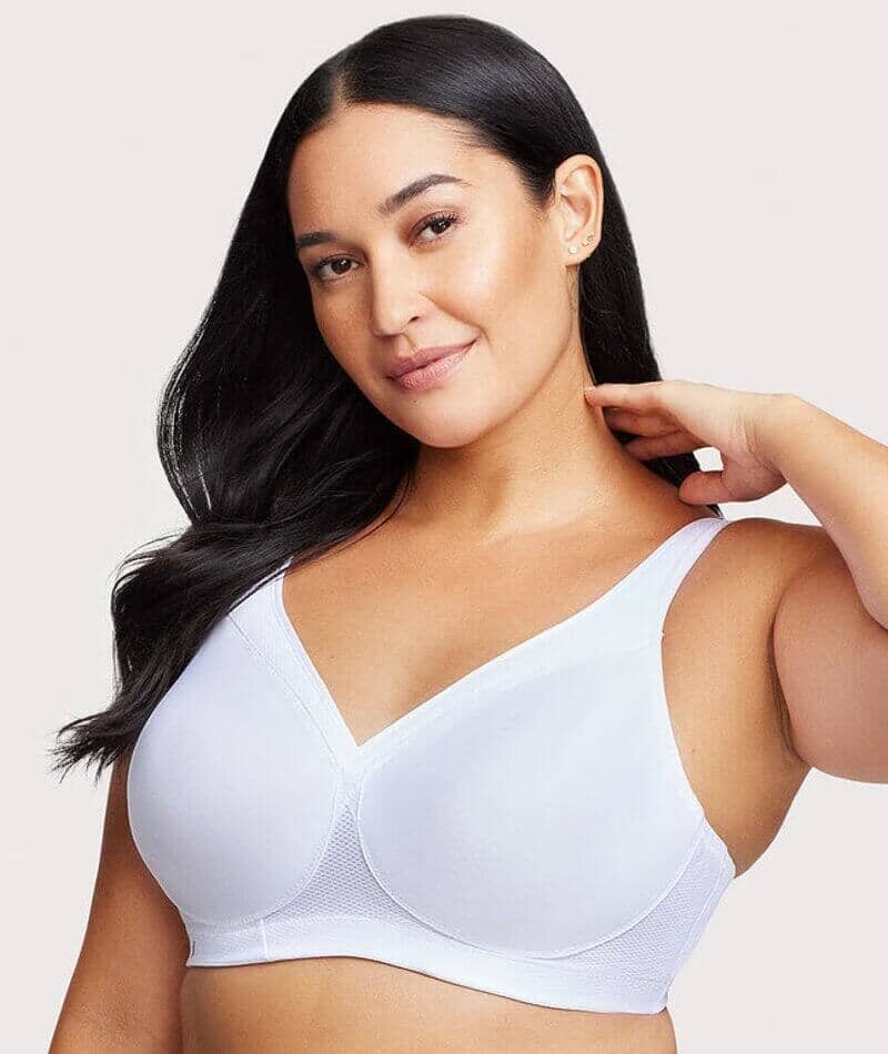 Glamorise Magiclift Seamless Wire-Free Sports Bra - White Bras 