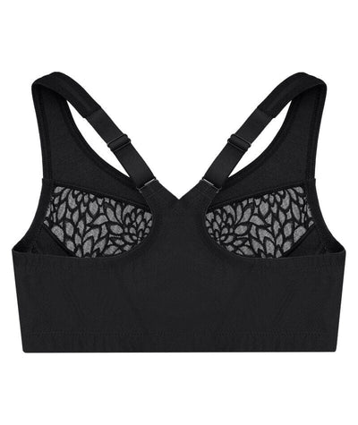 Glamorise MagicLift Wire-Free Front-Closure Racerback Bra - Black Bras 