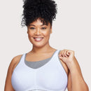 Glamorise No-Bounce Camisole Elite Wire-Free Sports Bra - White/Gray