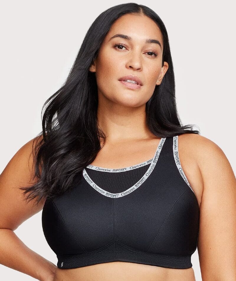Glamorise No-Bounce Camisole Wire-Free Sports Bra - Black Bras  