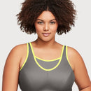 Glamorise No-Bounce Camisole Wire-Free Sports Bra - Gray/Yellow