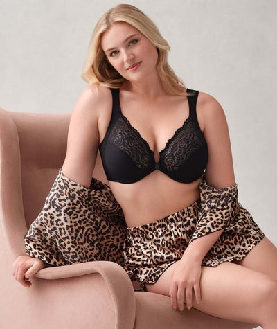 Glamorise WonderWire Front-Closure Bra - Black