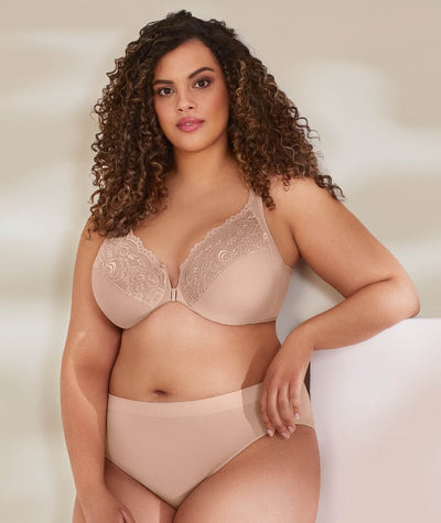 Glamorise WonderWire Front-Closure Bra - Cafe