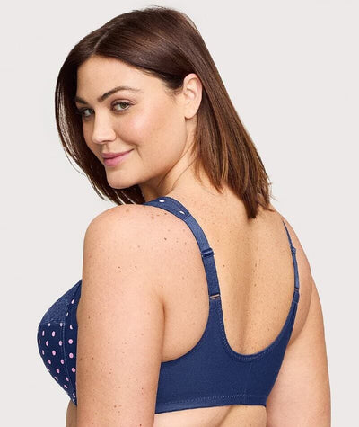 Glamorise WonderWire Front-Closure Bra - Navy Print Bras 