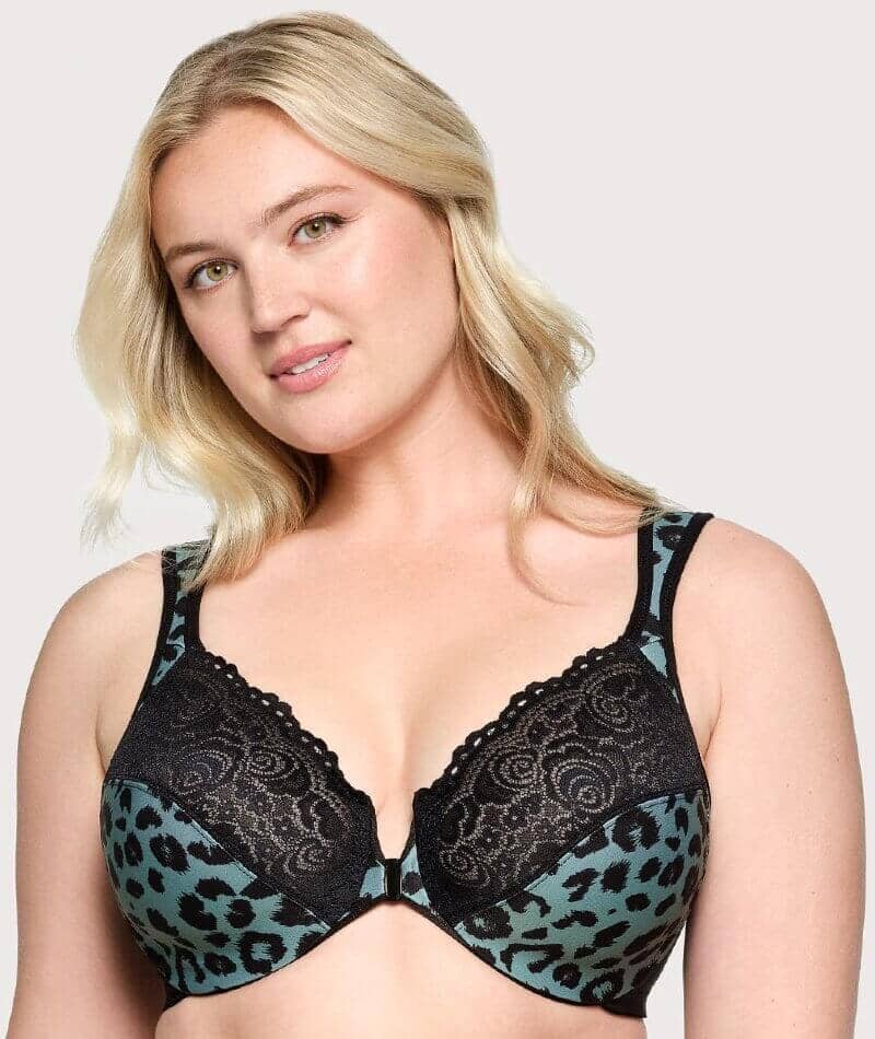 Glamorise WonderWire Front-Closure Bra - Centennial Leopard Bras  