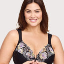 Glamorise WonderWire Front-Closure Bra - Floral Print