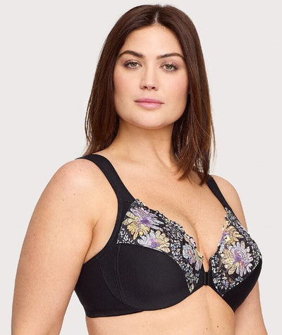 Glamorise WonderWire Front-Closure Bra - Floral Print Bras 