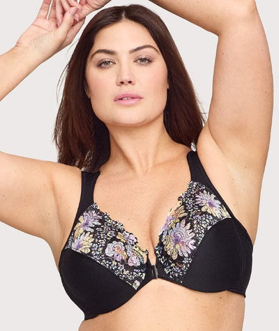 Glamorise WonderWire Front-Closure Bra - Floral Print Bras 