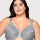 Glamorise WonderWire Front-Closure Cotton Bra - Silver