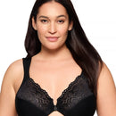 Glamorise WonderWire Front-Closure Posture Back Lace Bra - Black