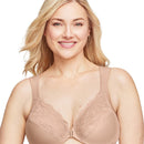 Glamorise WonderWire Front-Closure Posture Back Lace Bra - Cafe