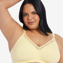Leading Lady The Camille Wireless Soft-Cup Cotton Bra with Lace - Ecru