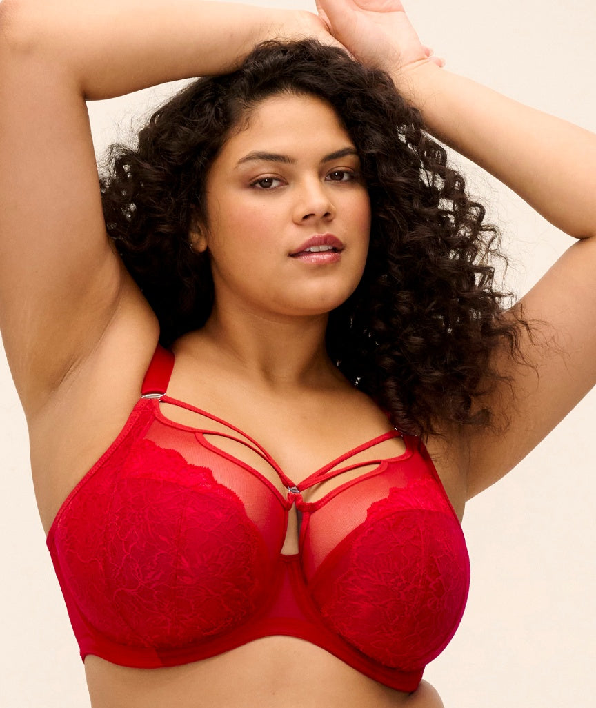 Elomi Brianna Underwire Plunge Bra - Haute Red 