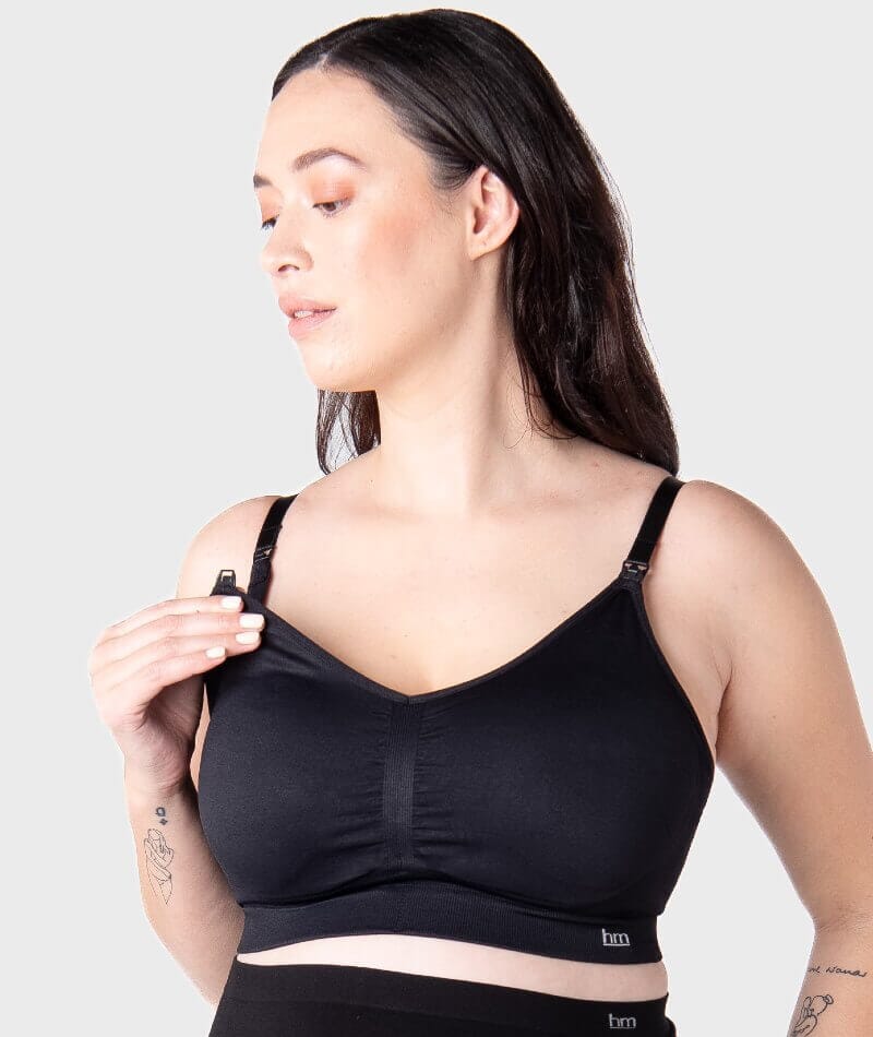Hotmilk My Necessity Seamless F-G Cup Maternity & Nursing Wire-Free Bra - Black Bras  
