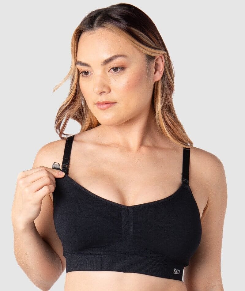 Hotmilk My Necessity Seamless Regular Fit Maternity & Nursing Wire-Free Bra - Black Bras  