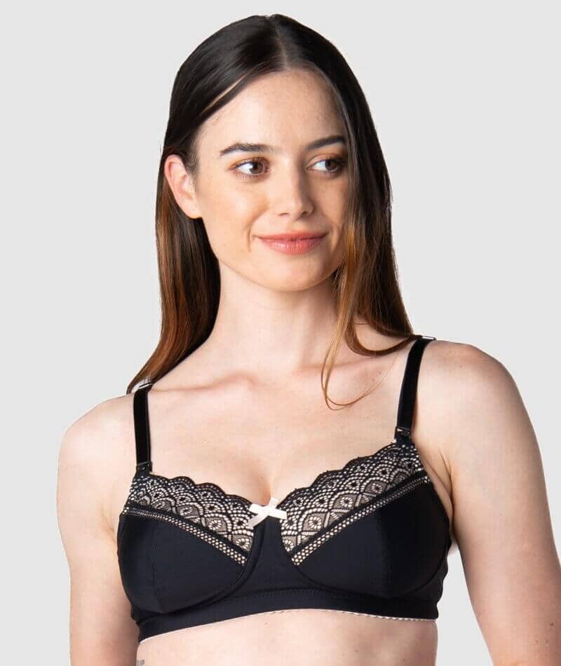 Hotmilk Show Off Maternity Wirefree Nursing Bra - Black Bras 