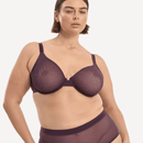 Nala Mesh Underwire Bra - Mulberry