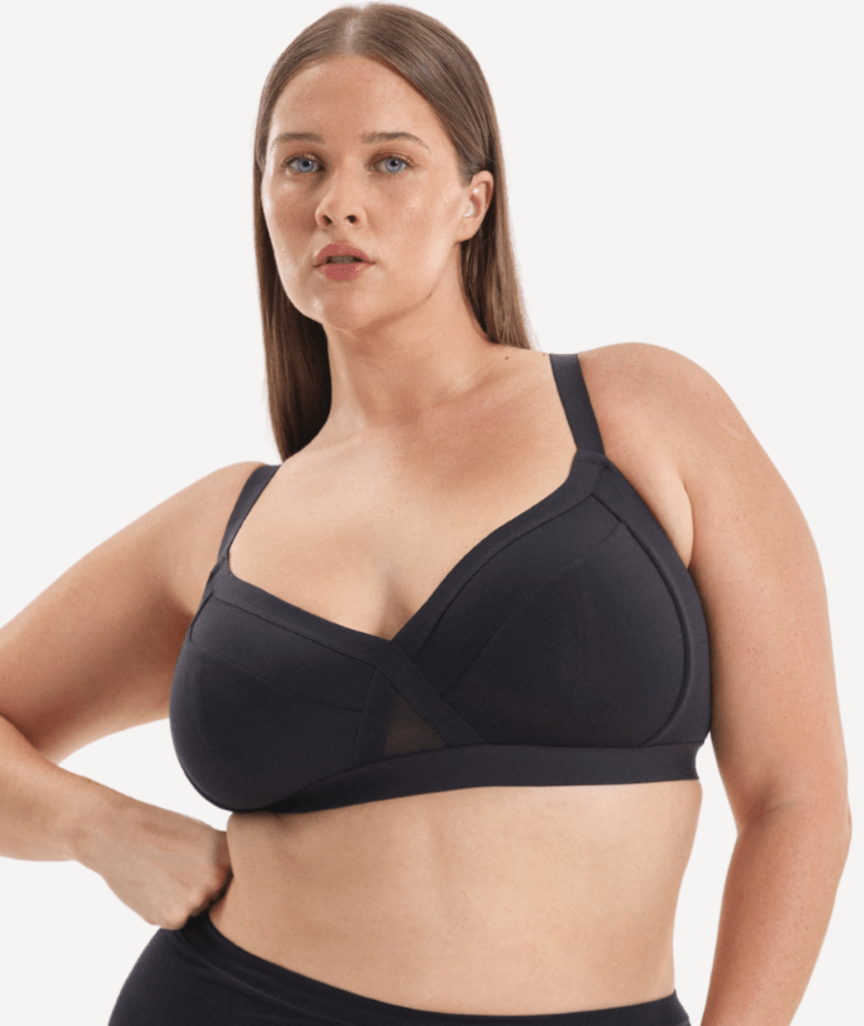 Nala Support Wirefree Bralette - Better Than Cotton Bra - Licorice 