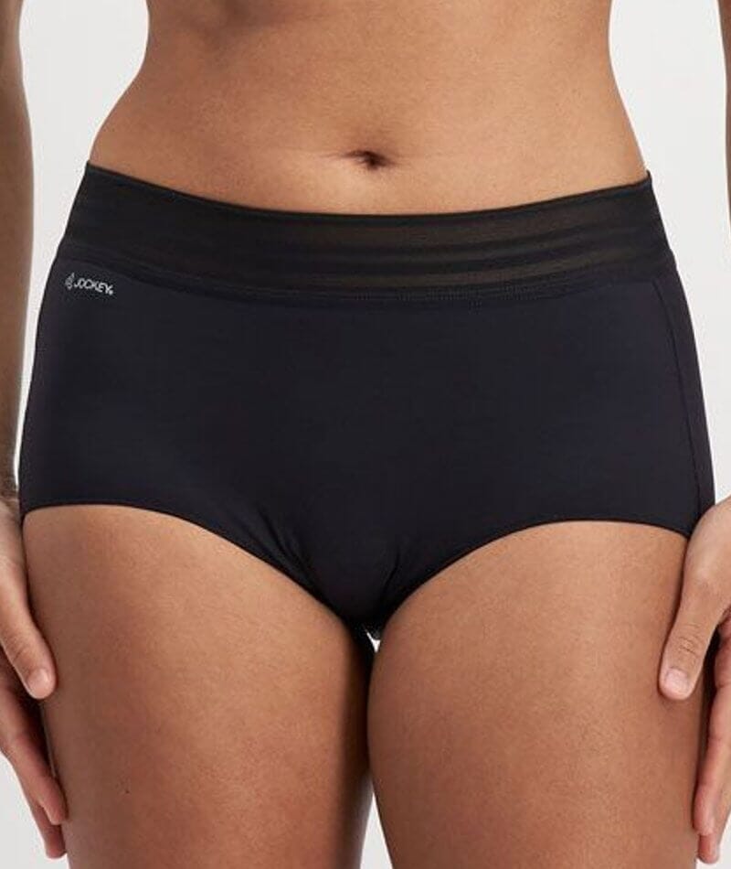 Jockey No Panty Line Promise Sheer Tops Full Brief - Black Knickers  