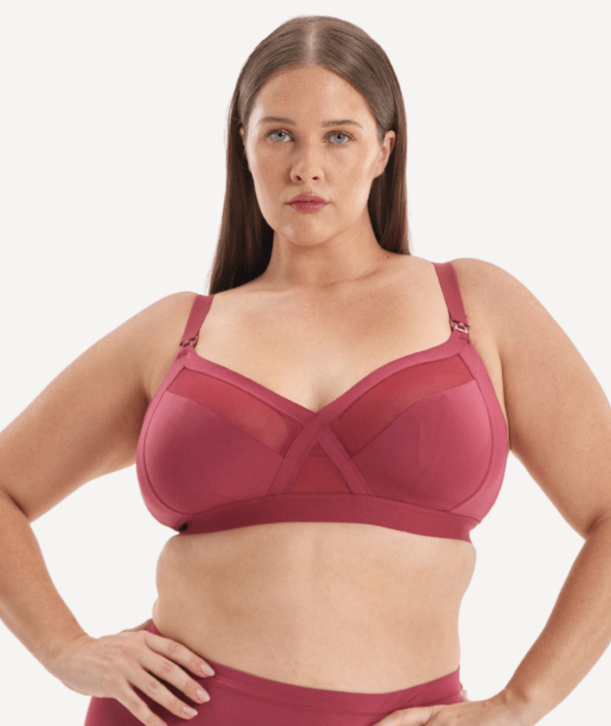 Nala Maternity Support Wirefree Bralette Bra - Burnt Fig 