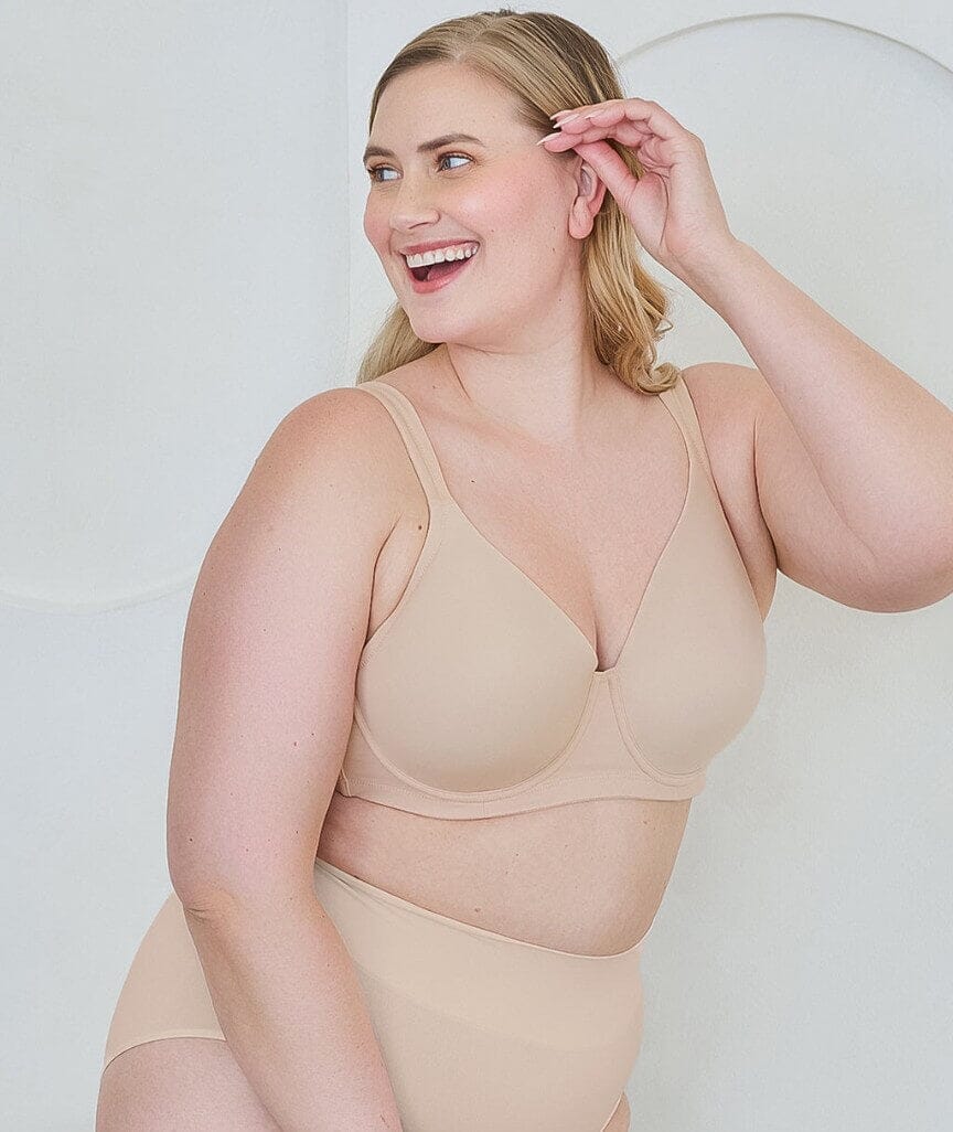 Leading Lady Brigitte Lightly Padded Contour Underwired Bra - Sand Bras 