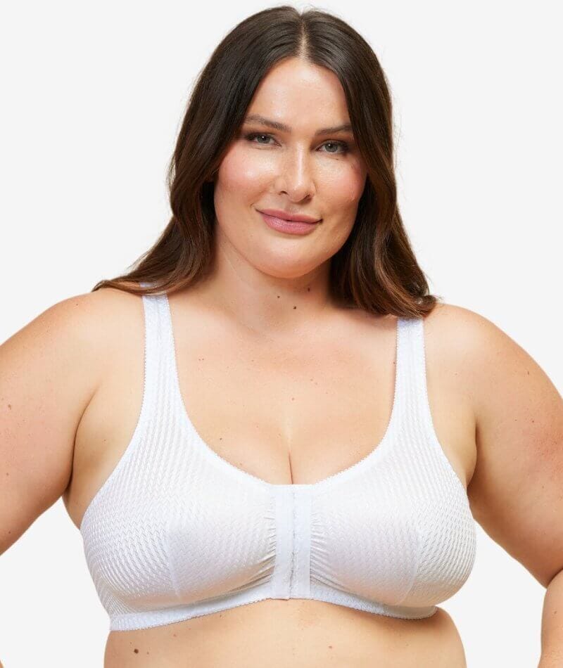 Leading Lady Marlene Wire-free Front Close Comfort Bra - White Bras  