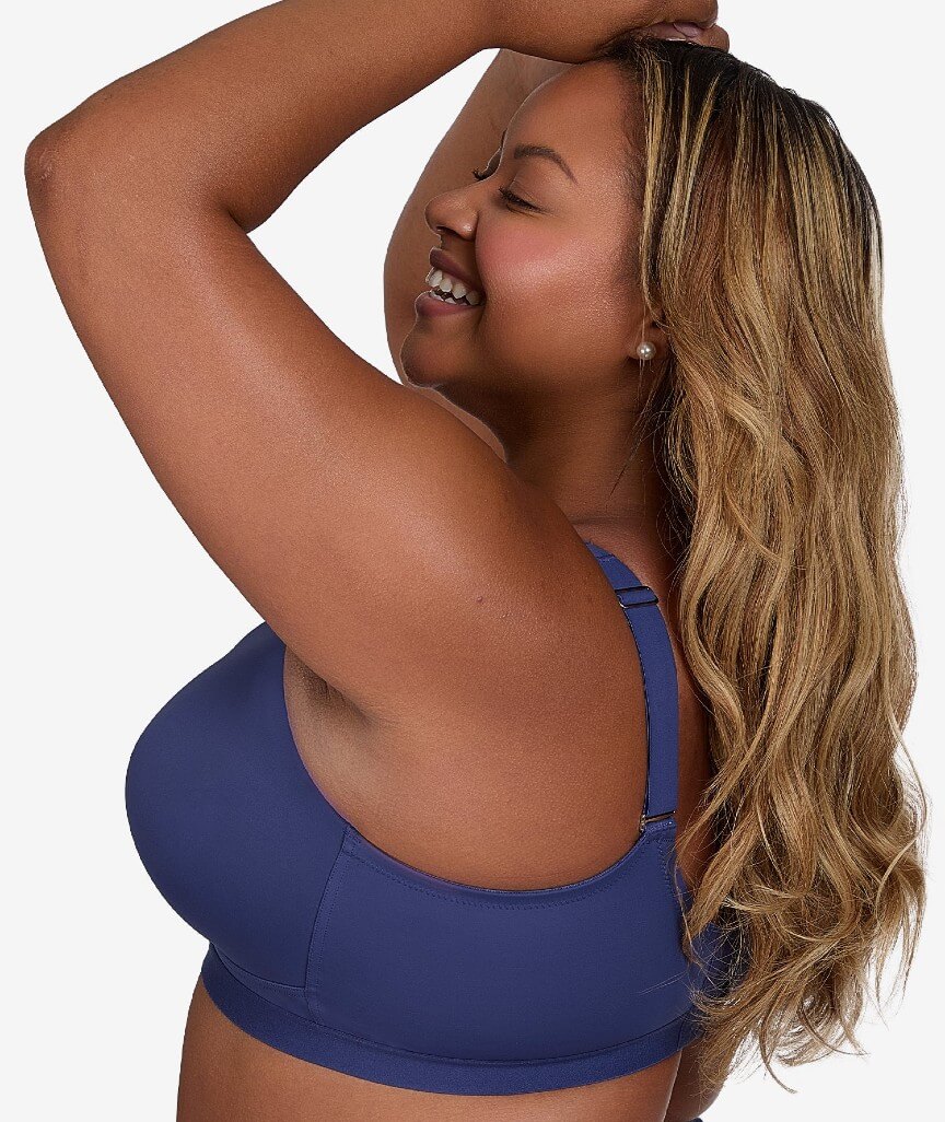 Leading Lady The Aurora Lightly Lined Microfiber Wire-free Bra - Skipper Blue