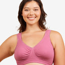 Leading Lady The Evie Plus Size Wire-free Cotton Comfort Bra - Raspberry Rose