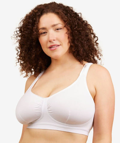 Leading Lady The Evie Plus Size Wire-free Cotton Comfort Bra - White