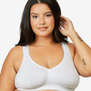 Leading Lady The Evie Plus Size Wire-free Cotton Comfort Bra - White