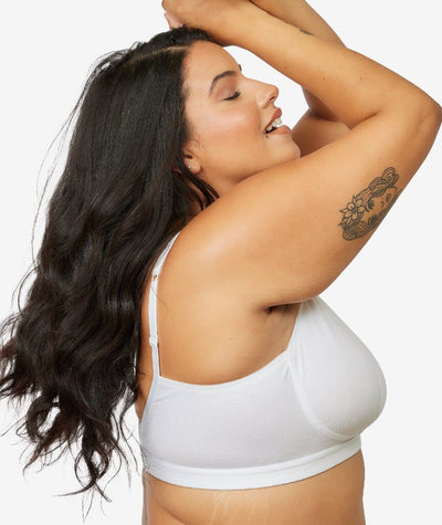 Leading Lady The Evie Plus Size Wire-free Cotton Comfort Bra - White