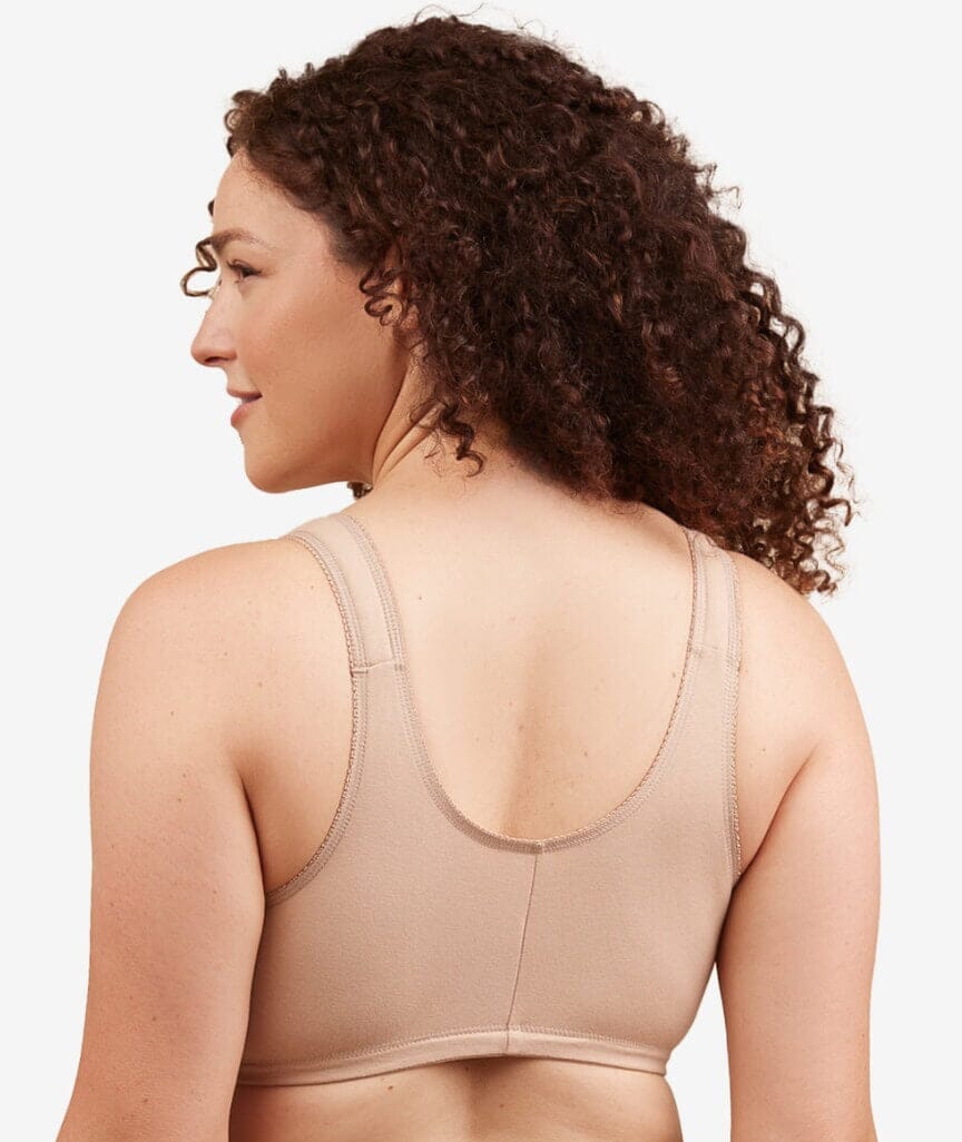 Leading Lady The Meryl Cotton Front Opening Wirefree Leisure Bra - Warm Taupe Bras 