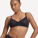 Nala Mesh Comfort Wirefree Bralette Bra - Licorice