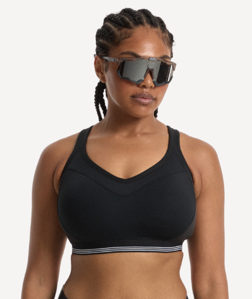 Nala High Impact Wirefree Sports Bra - Licorice/Snow Cone 