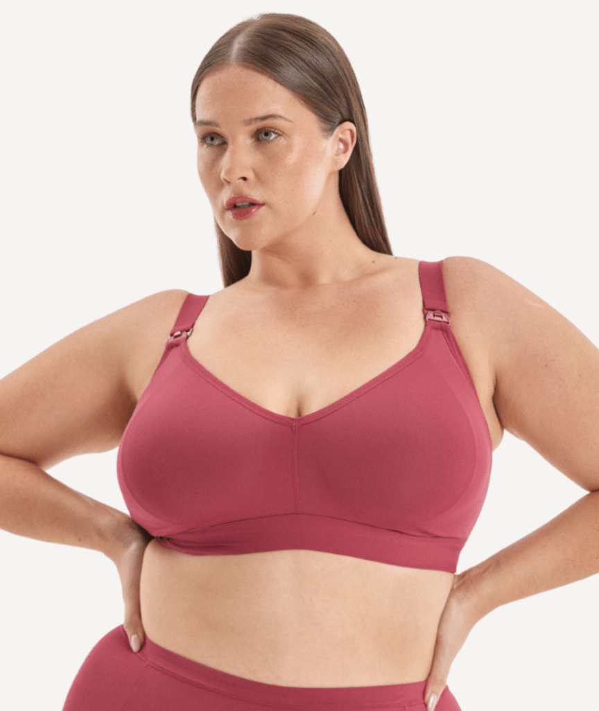 Nala Maternity Comfort Wirefree Bralette Bra - Burnt Fig 