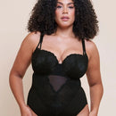 Curvy Kate Boost Lace Padded Balcony Bodysuit - Black