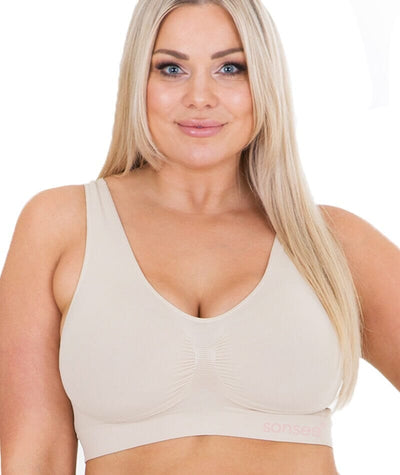 Sonsee High Back Comfort Wire-Free Bra - Nude Bras 