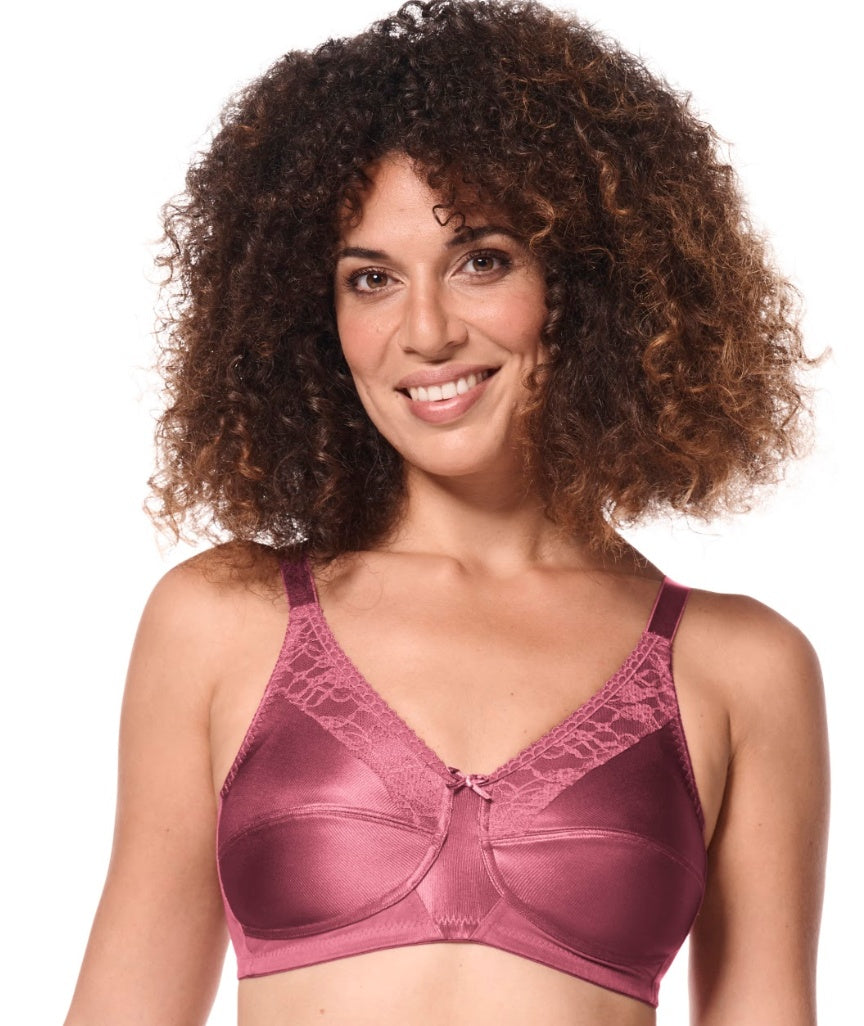 Amoena Nancy Wire-Free Bra - Dark Rouge 