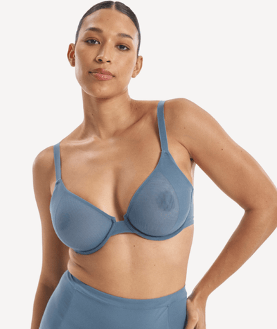 Nala Mesh Underwire Bra - Blue Steel – 16H