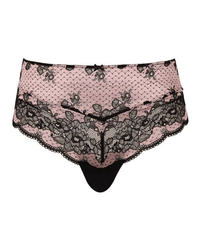 Panache Clara Deep Brief - Black/Pink Knickers 