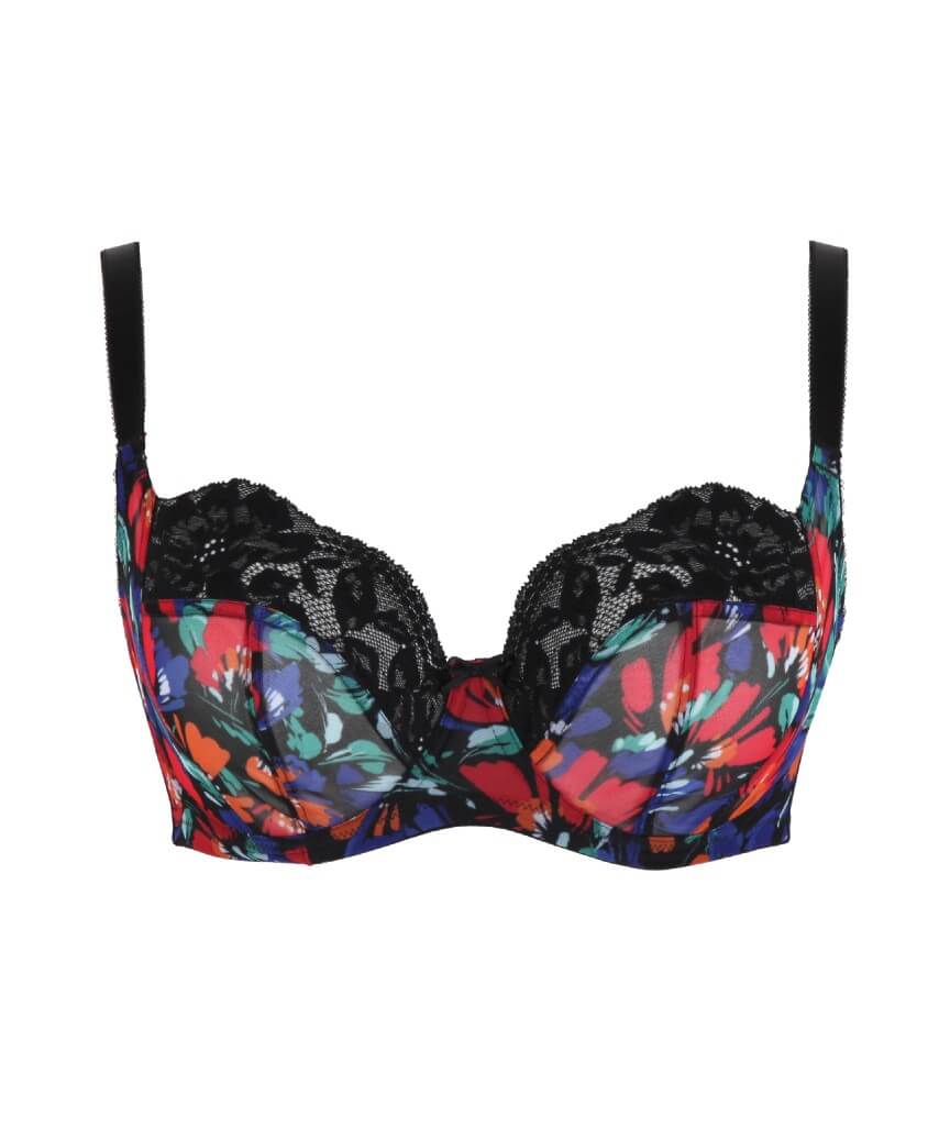 Panache Nina Underwired Balconette Bra - Black/Floral
