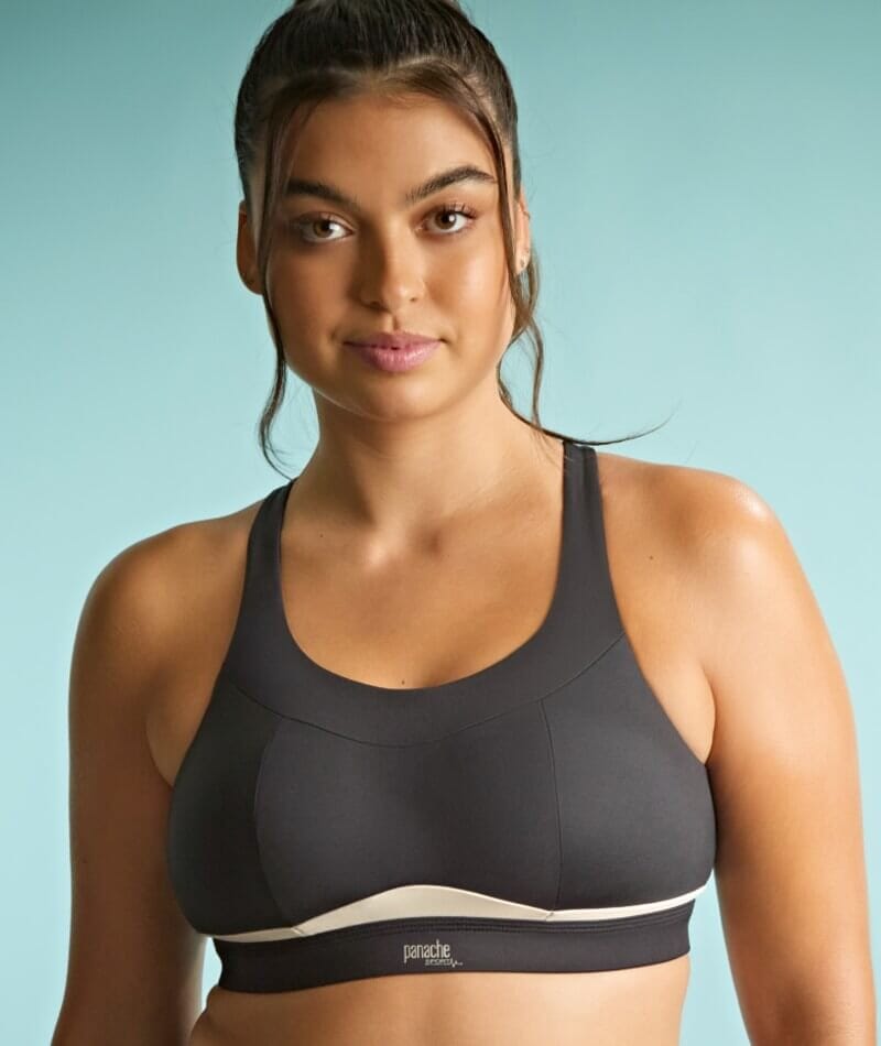 Panache Sport Freedom Wire-free Sports Bra- Black Chalk Bras  