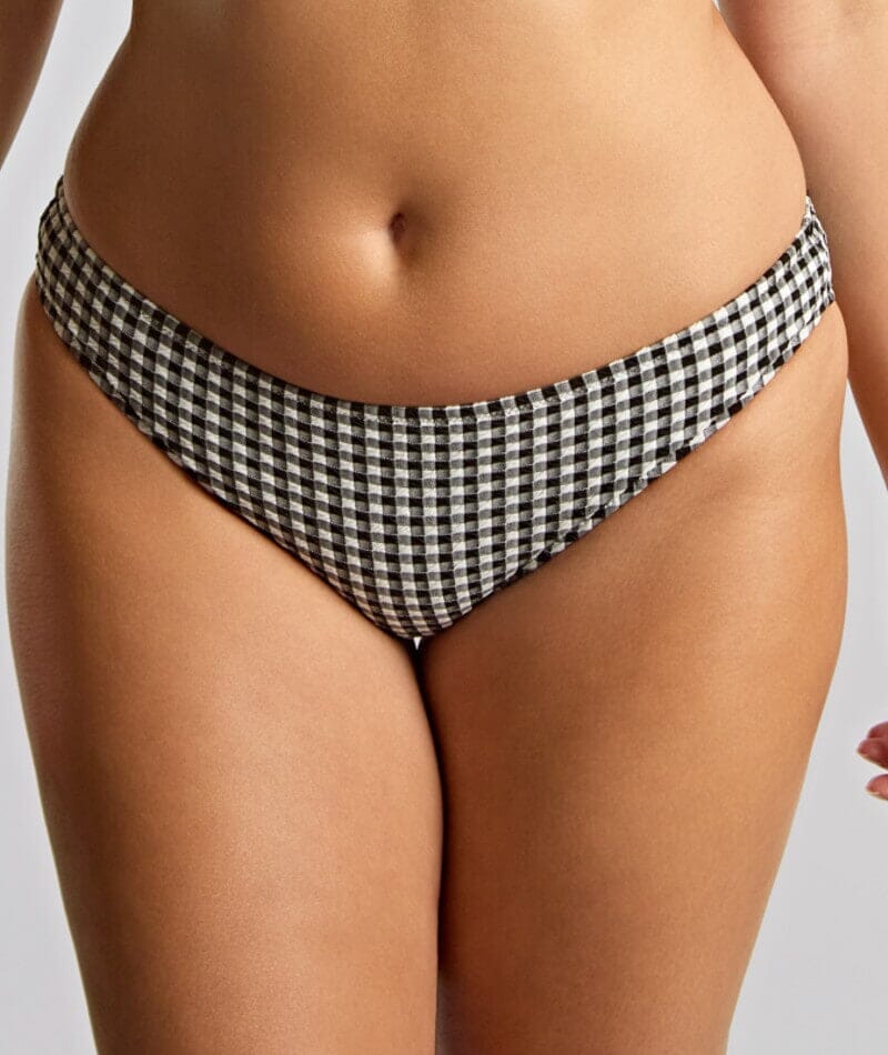 Panache Swimwear Gingham Classic Brief - Black Gingham Swim  