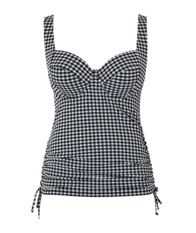 Panache Swimwear Gingham Iris Balconnet Underwired Tankini - Black Gingham