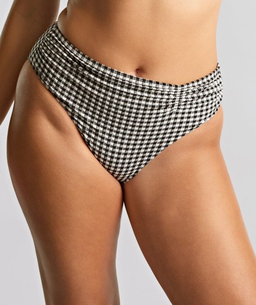 Panache Swimwear Gingham Midi Pant - Black Gingham