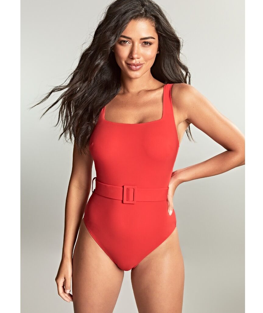 Panache Swimwear Signature Serena Square Neck One Piece Swimsuit - Rossa Red