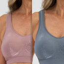 Playtex Comfort Revolution Contour Wire-free 2 Pack Bra - Smokey Mauve/Granite Blue